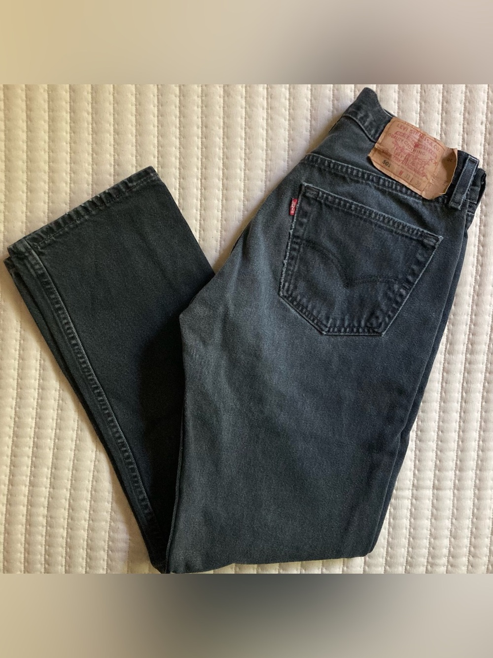 Levis 501 Jeans Mens 29x30 Black Denim Straight Button Fly American Vintage 90s